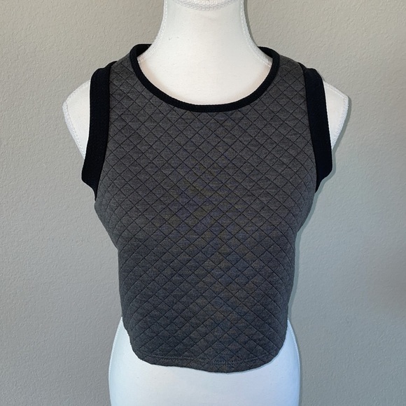 Quilted Grey Crop Top - Picture 2 of 7